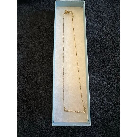 Touchstone Crystal By Swarovski Pave Bar Necklace Gold Rhodium NIB #4047NF - Picture 1 of 6
